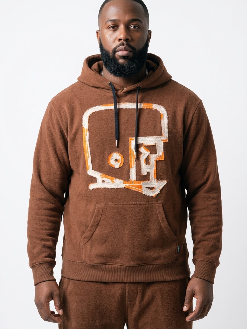 Haggar Browns Hooded Sweatshirt with Orange & Cream Helmet Graphic